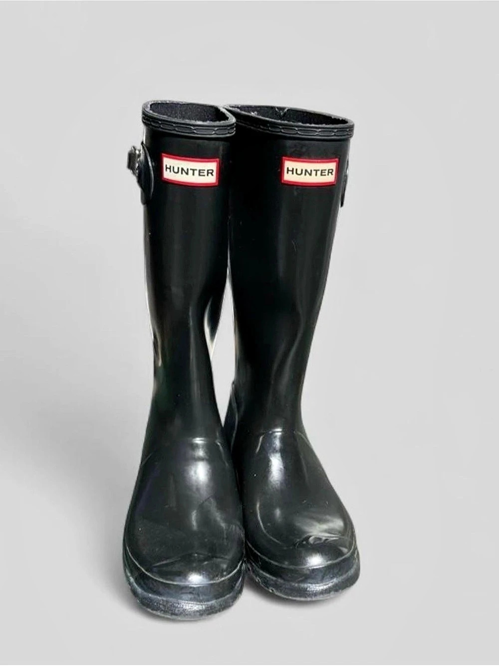 Hunter Kids Original Tall Gloss Rain Boots Black US 5B/6G
